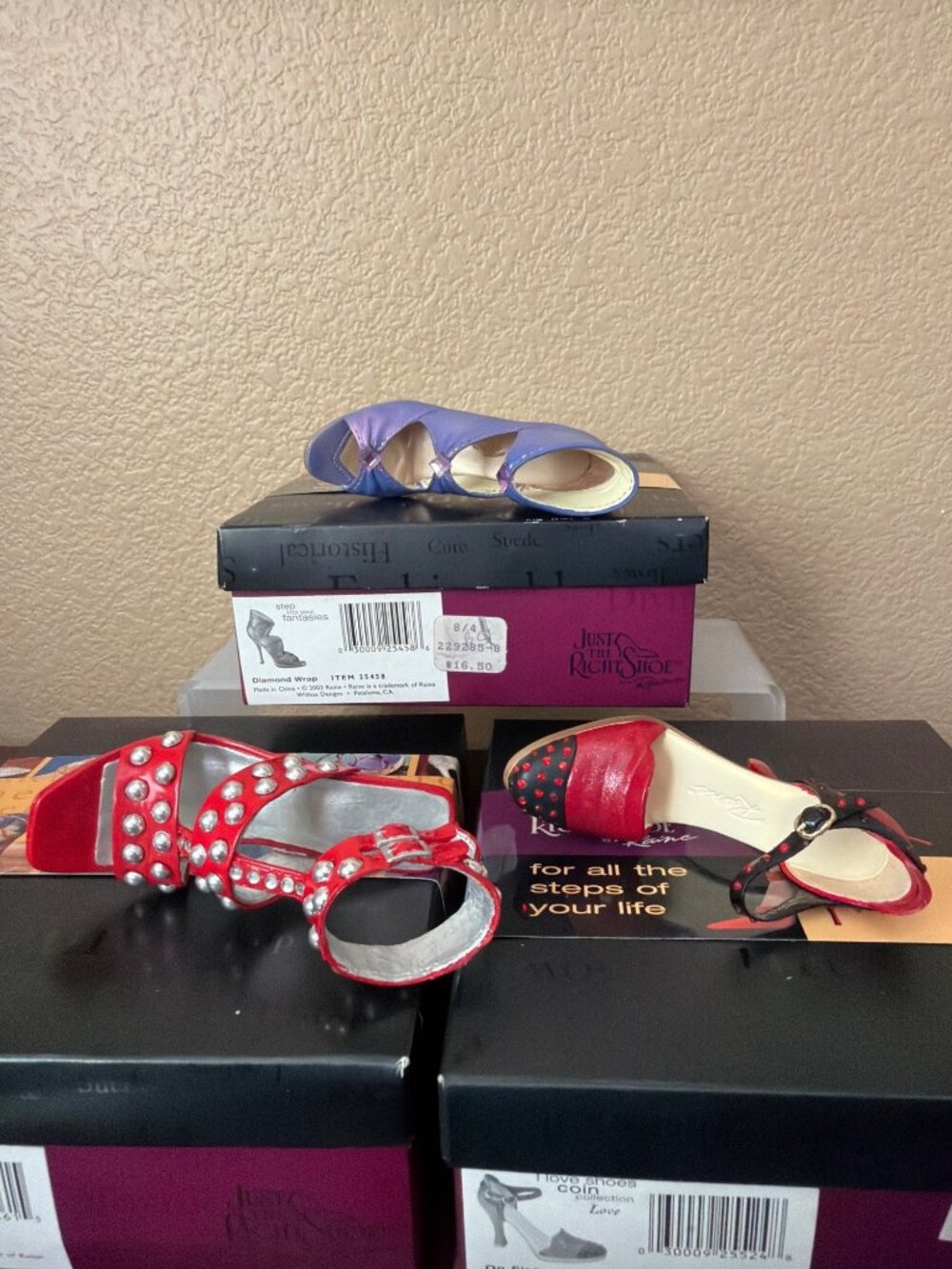 Just the Right Shoe by Raine Lot of 3 Red Hot On Fire Diamond Wrap w/Boxes COAs - Picture 6 of 15